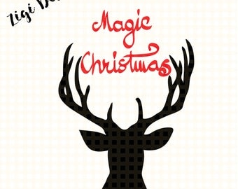 Magic Christmas reindeer, svg file, Christmas svg, Reindeer svg, Merry Christmas svg, vectors svg, Christmas overlay, Antler cricut svg