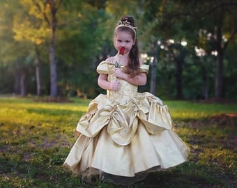 Belle Dress / Disney Princess Beauty and the Beast Inspired Costume / Ball gown style for toddler, child, girl