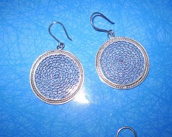 Filigree Silver Earrings, Lace Silver Earrings.RE74