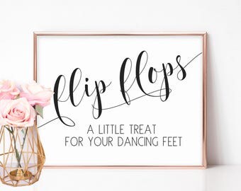 Wedding Flip Flops Sign, Flip Flop Sign, Printable Wedding Signs, Dancing Shoes Sign, Dance Floor Sign, Flip Flops For Wedding Guests