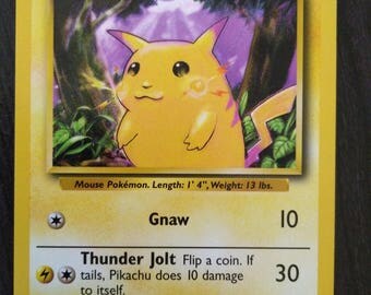 Pikachu Card -- 58/102, Shadowed, Near Mint Condition