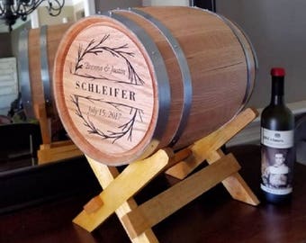 5 Gallon Wedding Branches Personalized Barrel