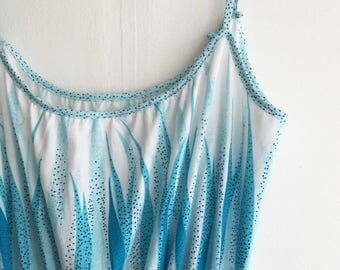 Vintage sundresses blue with white print size M