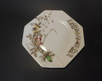 Umbria Pattern Rare Polychrome Plate by Challinor & Mayer England