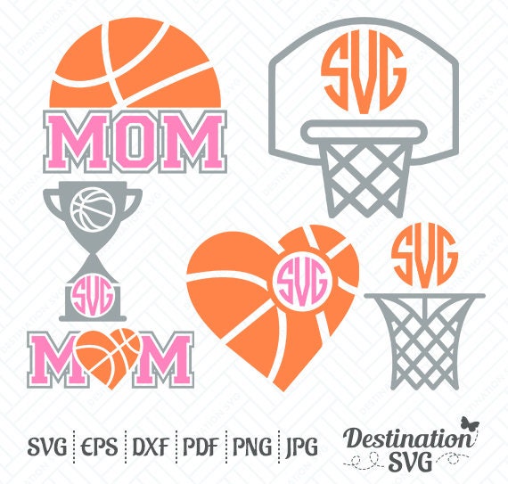 Download Basketball SVG Files Basketball Monogram Frame Cutting