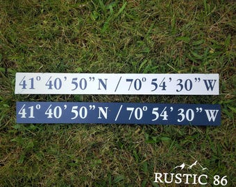 Custom Coordinates Sign. Nautical Custom Sign. Longitude Latitude Sign. Rustic Home Sign. Custom Farmhouse Sign.