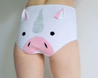 Unicorn big knickers with sparkly unicorn horn