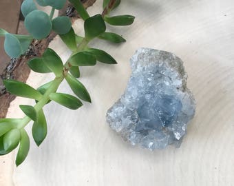 Blue Celestite Crystal Geode - Large Raw Crystal - Altar Stone - Healing Crystal - Minerals - Sky Blue Stone - Bohemian Hippie Decor