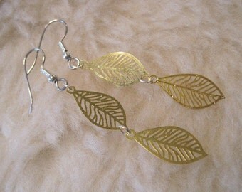 Titanium Earrings / Niobium Earrings / Surgical Steel Earrings - Golden Fall Leaves (Hypoallergenic Nickel Free Earrings for Sensitive Ears)