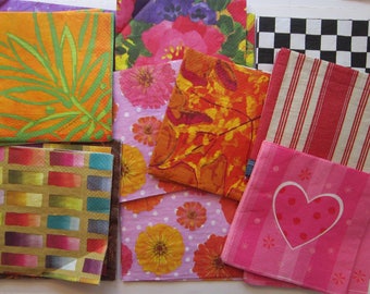 65 paper napkins for decoupage - Isabelle de Brochgrave florals, and more