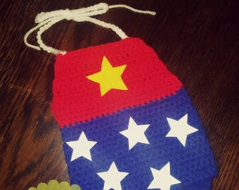 Baby Wonder Woman Outfit, Baby Wonder Woman Costume, Crochet baby wonder woman photo prop, wonder woman,