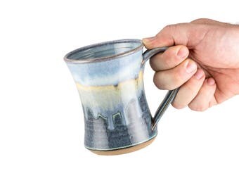 Stoneware Coffee Mug or Tea Mug in Bayou Glaze. Hand thrown mug, dishwasher safe / pottery coffee mug /