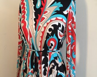 Vintage 60s 70s Paychedelic Dress Pucci inspired