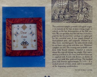 Cross Stitch Kit | The Scarlet Letter | DEAR AUNT | Miniature Sampler 19th Century | Counted Cross Stitch Kit