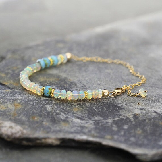 White Opal Bridal Bracelet - Wedding Bracelet