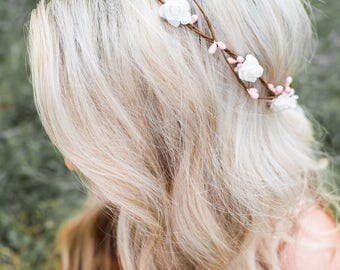 Flower Crown - Flower Crown Wreath - Bridal Headpiece - Natural Wedding Hair Wreath - Greek Bridal Crown - Bridal Halo Headpiece