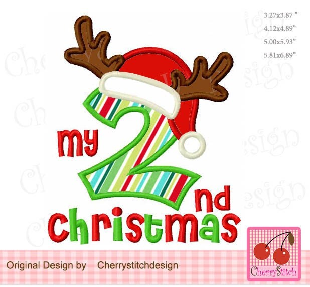 Christmas Embroidery design My 2nd Christmas Reindeer Number 2 Machine ...