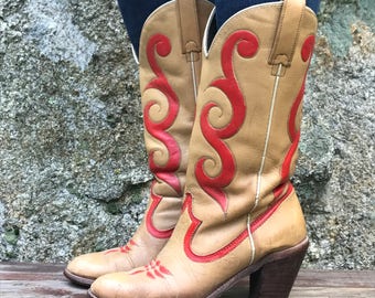 Vintage Acme Boho Cowgirl Boots 7.5 M