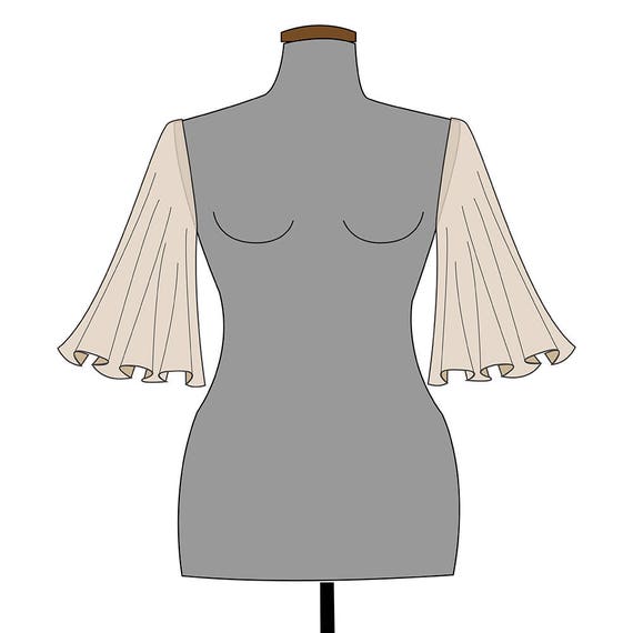 long flutter sleeve pattern