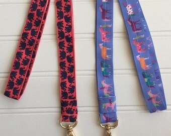 Lanyard Lilly Pulitzer inspired elephants or horses