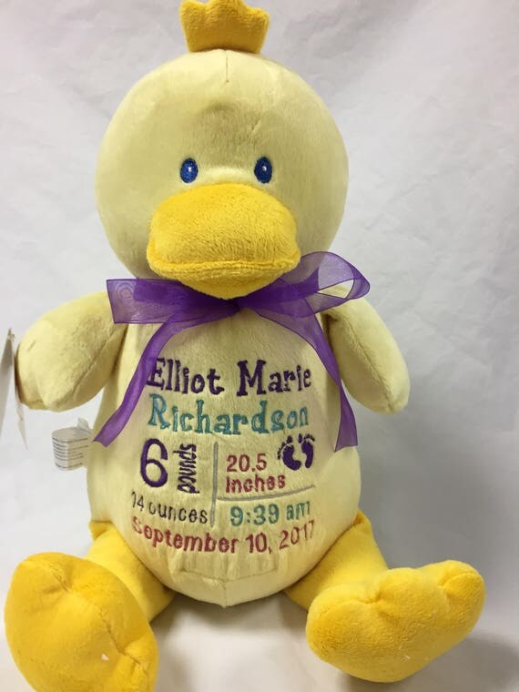 personalized stuffed duck