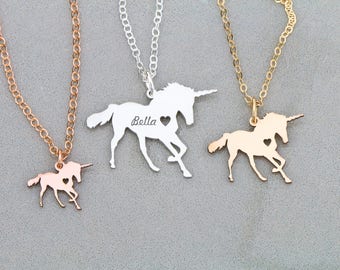 SALE • Unicorn Necklace • Magical Unicorn Jewelry • Sterling Silver Unicorn Charm • Unicorn Party Rose Gold Unicorn Pendant Mystical Gift