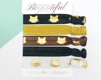 Hair Tie Bracelet - Cat Lover Gift - Hair Tie Favor - Cat Hair Tie Set - Crazy Cat Lady Gift