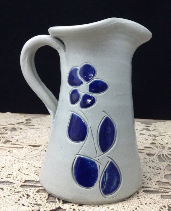Williamsburg Pottery Pitcher Salt Glazed Pottery Pitcher