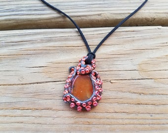 SALE! Tentacles Fire Agate Pendant - Octopus Pendant