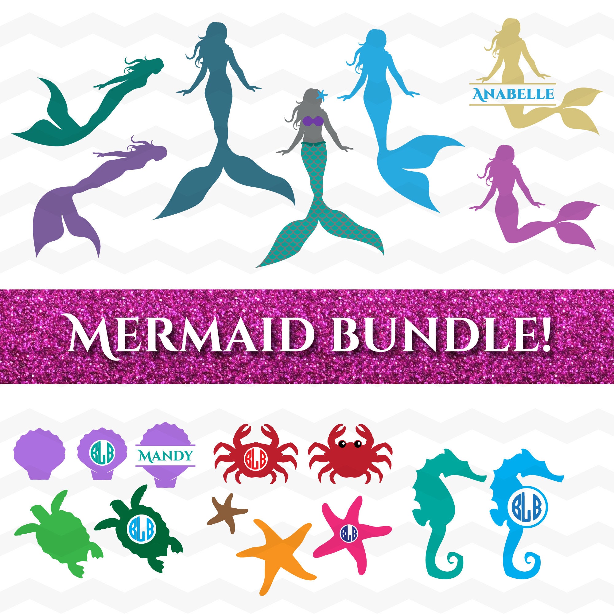 Download Mermaid SVG Bundle Mermaid Svg File Sand Creatures