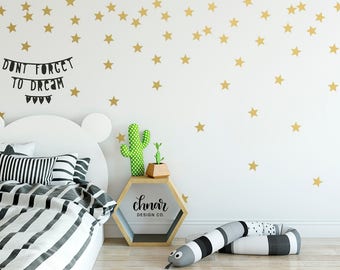 Star Wall Decals - Gold Wall Decals, Wall Confetti, Nursery Decor , Kids Playroom, Bedroom Wall Decor, Vinyl Decals, Modern Office Decor,