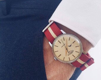 White mens watch Cornavin, Vintage watch, Ussr watch, 80s watches, watches for men, watches for him, gift for him, russian watch