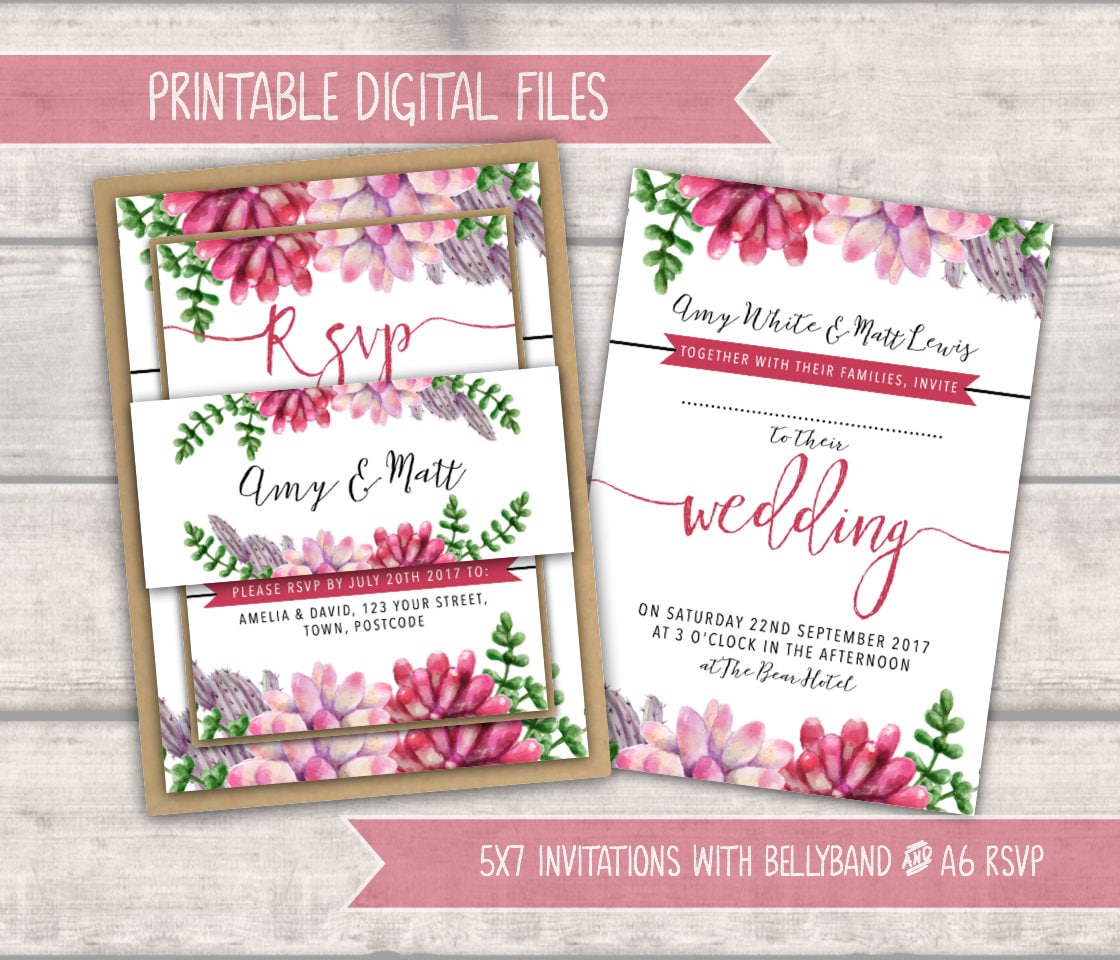 PRINTABLE Wedding Invitation Bundle PRINTABLE Wedding Invitation Bundle
