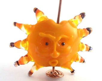 ON SALE 25% OFF loversofbeads Sra artist Lampwork Sra artist Lampwork sun pendant glass - S561
