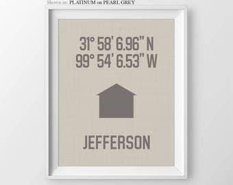 Our First Home Coordinates Print Personalized Housewarming Gift Gift For Couple New Home Gift First Home Gift Latitude Longitude