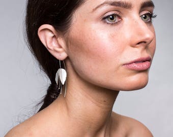 Handmade Sand-Brushed Delicate Sterling Silver Flower Earrings