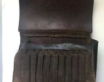 An Antique German Military Leather Cartridge Belt Bag Dated 1892