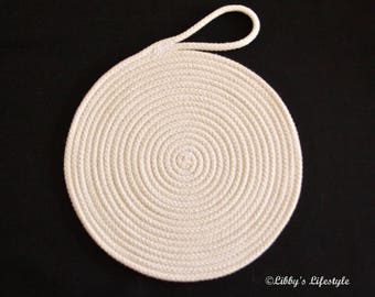 Handmade Rope trivet or pot holder.