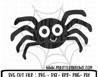 SALE- Spider with web SVG, DXF, Eps, png Files for Cutting Machines Cameo or Cricut - halloween svg - boy halloween svg - spider svg - hallo