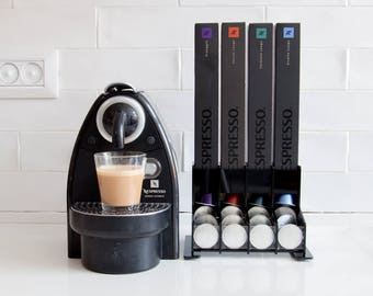 Black Nespresso Coffee Capsules Holder, 40 capsule Storage Rack, CounterTop Stand, Coffee holder Organizer, Coffee Lover Gift, Kitchen Decor