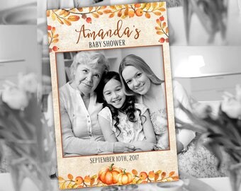 Fall Baby Shower Photo Booth Frame, Autumn Baby Shower Photo Prop, Party Photo Prop Printable, Fall Photo Booth Frame, Fall Autumn Party