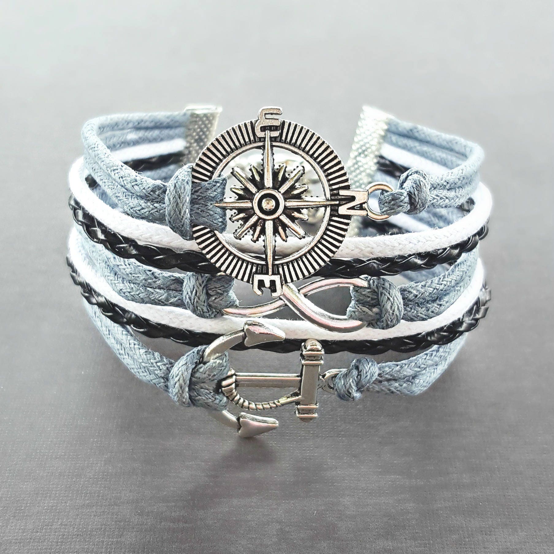 Compass Bracelet Anchor Bracelet Infinity Bracelet Nautical