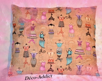 Cotton - designer fabric - Mademoiselle models theme pillow