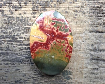 Cherry Creek Jasper Cabochon - Oval - Green, Red and Yellow
