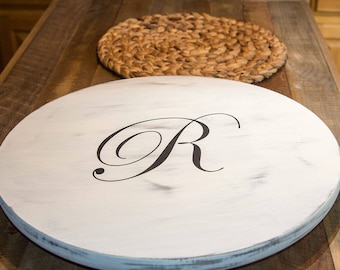 Lazy Susan Wood, Farmhouse style lazy Susan, Housewarming Gift, Turntable server, wooden turntable, farmhouse decor, Rustic Wedding
