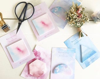 Watercolour Geometric Sticky Notes