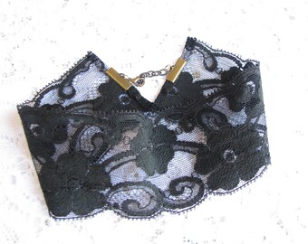 Wide choker Black choker Black wedding Gothic wedding Sexy Choker Boho Necklace Gift for her Statement Choker Victorian choker Plain Choker