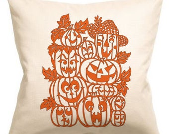 Pumpkin Pillow, Halloween Decoration, Halloween Outdoor, Black Pillow, Spooky Decor, Fall Decor