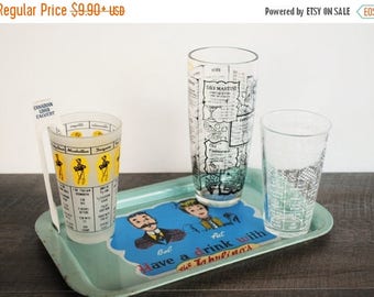 CLEARANCE SALE Vintage Glass Cocktail Shaker / Mid Century Bartending / SOLD Individually / Measuring Cup / Liquor Drink Recipes / Martini /