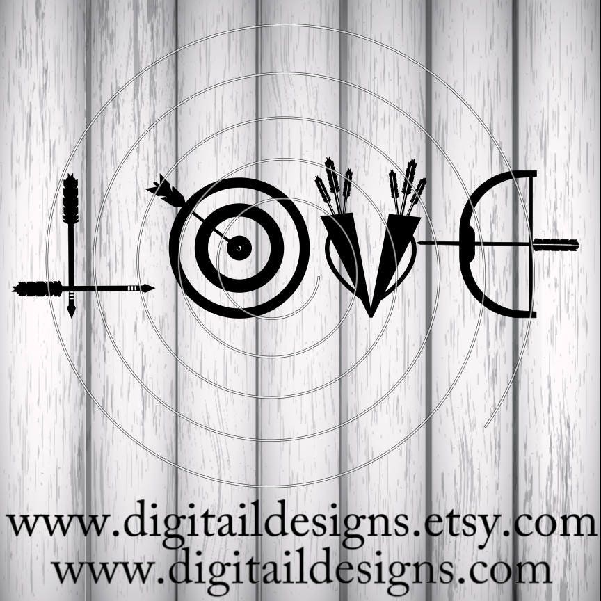 Download Archery Love Svg Png Dxf Eps Fcm Cut file for Silhouette